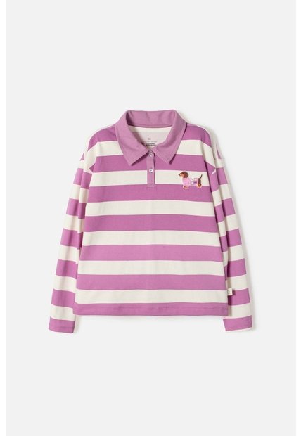 Camiseta Tipo Polo De Mic Multicolor Para Niña 8