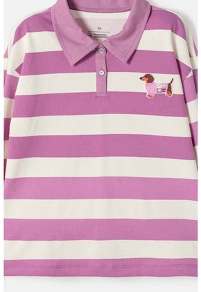 Camiseta Tipo Polo De Mic Multicolor Para Niña 8