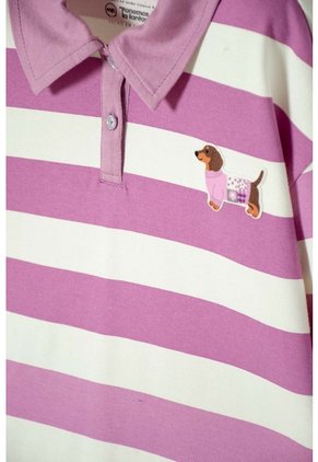 Camiseta Tipo Polo De Mic Multicolor Para Niña 8