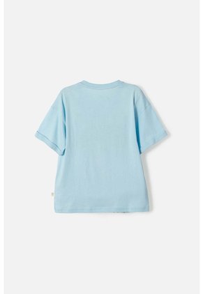 Camiseta De Mic Manga Corta Azul Para Niña 8
