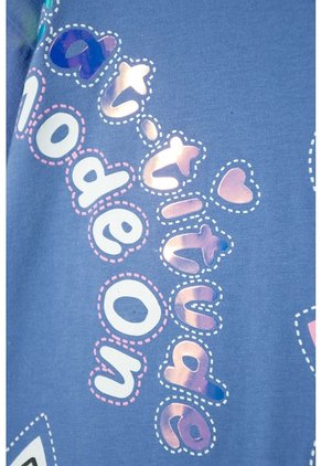 Camiseta De Mic Manga Corta Azul Para Niña 12