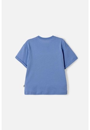 Camiseta De Mic Manga Corta Azul Para Niña 12