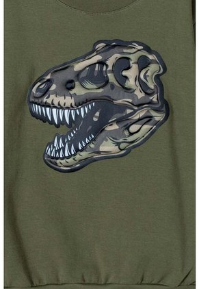 Buzo De Mic Cuello Redondo Cerrado Verde Militar Para Niño 8