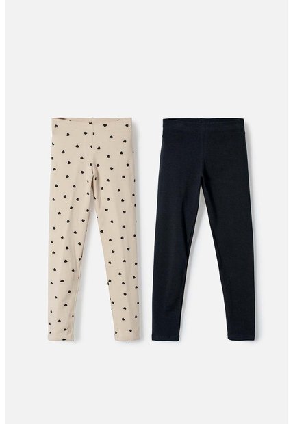 Pack X2 Leggins De Mic Caqui Y Negro Para Niña 8