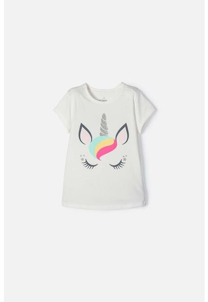 Camiseta Mic Manga Corta Marfil Para Niña 12