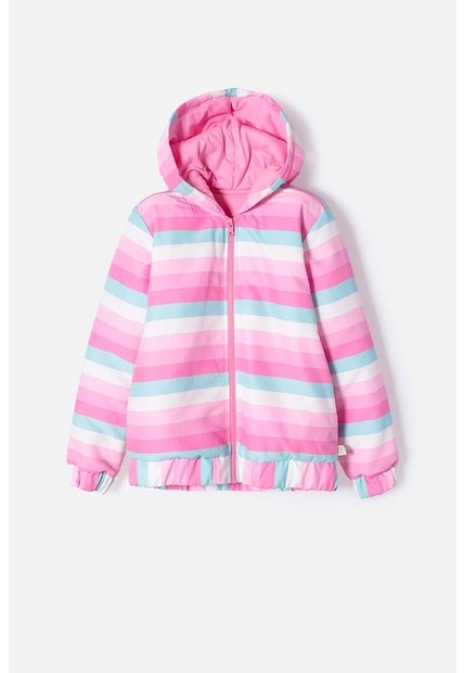 Chaqueta De Mic Multicolor Con Capucha Para Niña 4
