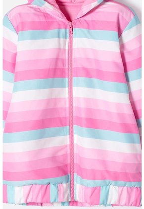 Chaqueta De Mic Multicolor Con Capucha Para Niña 4