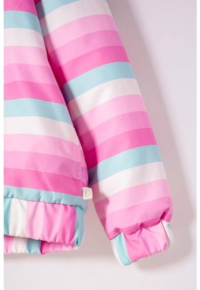 Chaqueta De Mic Multicolor Con Capucha Para Niña 4