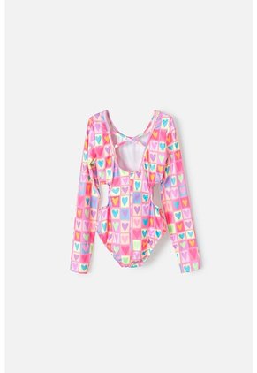Vestido De Baño Mic Manga Larga Multicolor Para Niña 6