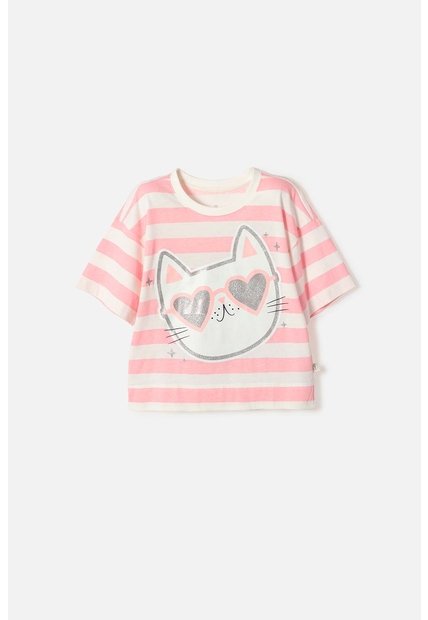 Camiseta De Mic Manga Corta Marfil Para Niña 4