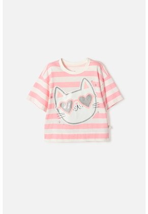 Camiseta De Mic Manga Corta Marfil Para Niña 4