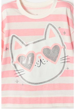 Camiseta De Mic Manga Corta Marfil Para Niña 4