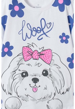 Camiseta De Mic Manga Corta Blanco Para Niña 4