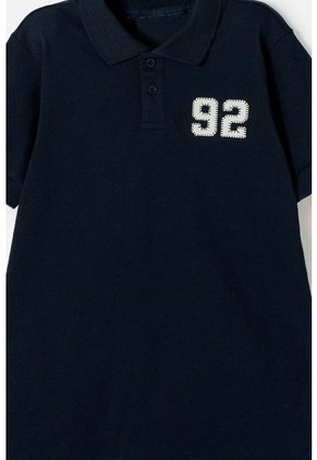 Camiseta Tipo Polo De Mic Azul Para Niño 4