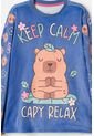 Pijama De Capybara Manga Larga Lila Para Niña 10 de MARCA MIC