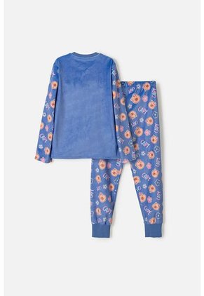 Pijama De Capybara Manga Larga Lila Para Niña 10
