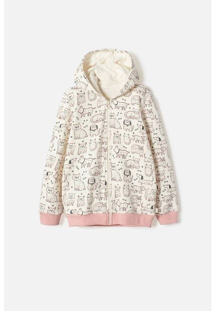 Buzo De Mic Con Capucha Marfil Para Niña 10