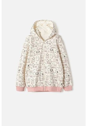 Buzo De Mic Con Capucha Marfil Para Niña 10