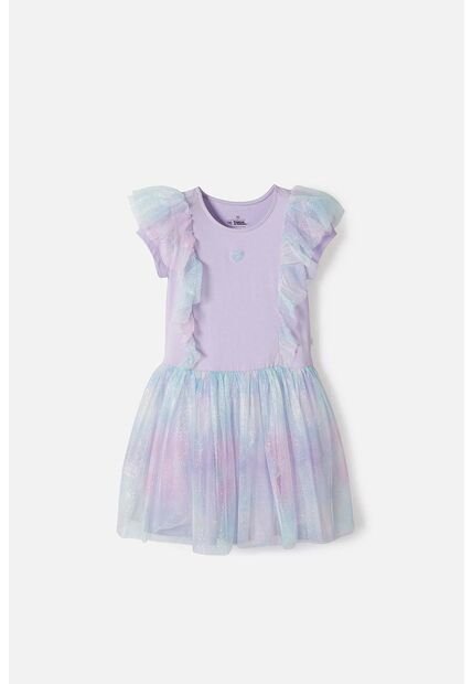 Vestido De Mic Con Falda En Tull Morado Para Niña 8