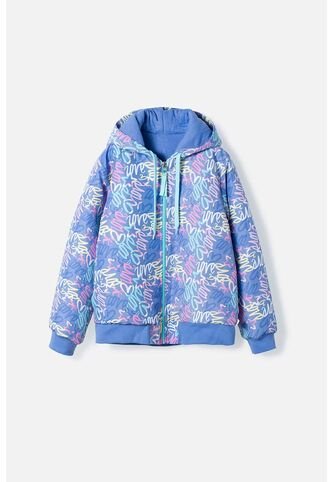 Chaqueta De Mic Con Cierre Y Capucha Azul Para Niña 12 MARCA MIC