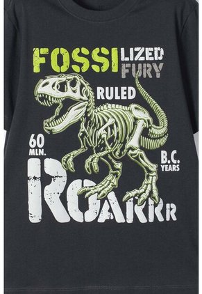 Camiseta Mic Manga Corta Gris Grafito Para Niño 10