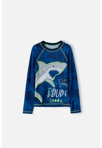 Camiseta De Baño Mic Manga Larga Azul Para Niño 4 MARCA MIC