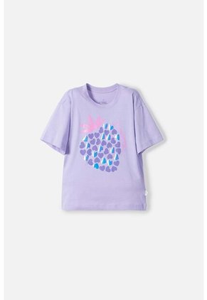 Camiseta De Mic Manga Corta Lavanda Claro Para Niña 4
