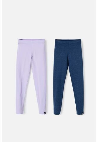 Pack X2 Leggins De Mic Lavanda Y Azul Para Niña 12 MARCA MIC
