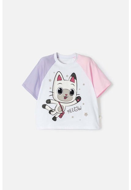 Camiseta De Gabby’s Dollhouse Manga Corta Multicolor Para Niña