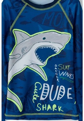 Camiseta De Baño Mic Manga Larga Azul Para Niño 12