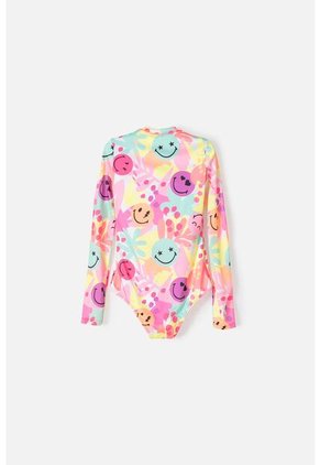 Vestido De Baño Mic Manga Larga Multicolor Para Niña 10