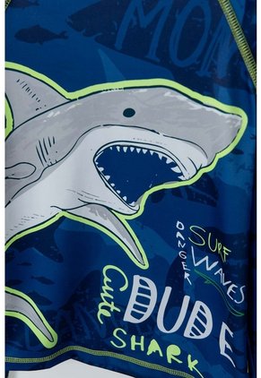 Camiseta De Baño Mic Manga Larga Azul Para Niño 12