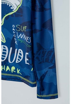 Camiseta De Baño Mic Manga Larga Azul Para Niño 12