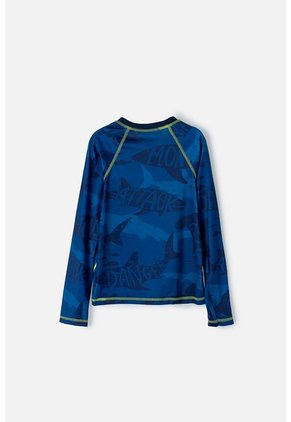 Camiseta De Baño Mic Manga Larga Azul Para Niño 12