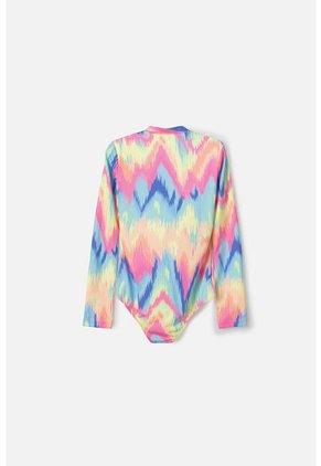 Vestido De Baño Mic De Manga Larga Multicolor Para Niña 8