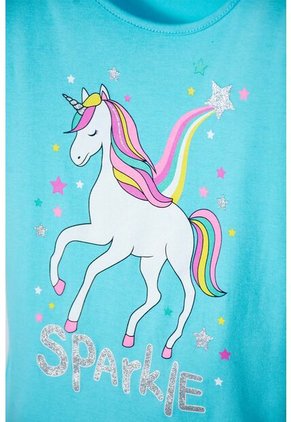 Camiseta De Mic Manga Corta Azul Para Niña 10