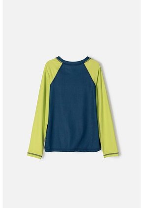 Camiseta De Baño De Mic Azul Y Verde Para Niño 12