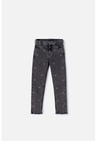Jean De Mic Con Apliques Negro Para Niña 6 MARCA MIC