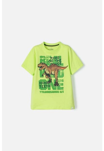 Camiseta De Mic Manga Corta Verde Para Niño 6