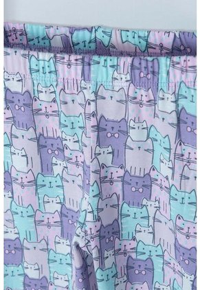 Pijama De Mic Con Pantalón Largo Azul Y Morada Para Niña 4