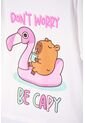 Camiseta De Capybara Marfil Estampada En Frente Para Niña 12 de MARCA MIC