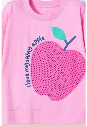 Camiseta De Mic Manga Corta Rosado Para Niña 8