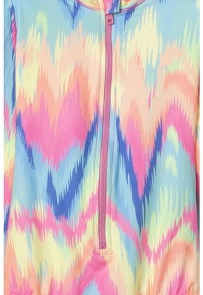 Vestido De Baño Mic De Manga Larga Multicolor Para Niña 8