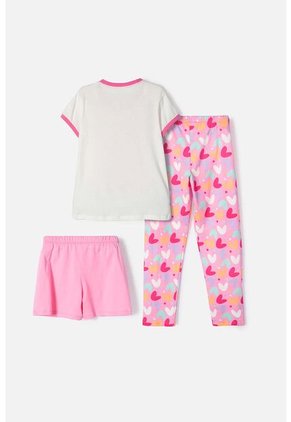 Pijama De Mic 3 Piezas Marfil Y Rosado Para Niña 10