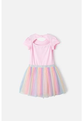 Vestido De Mic Con Aplique De Lentejuelas Multicolor Para Niña 6