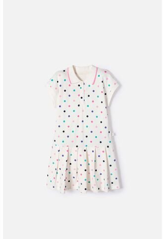 Vestido Mic Marfil Corto Tipo Polo Para Niña 6 MARCA MIC