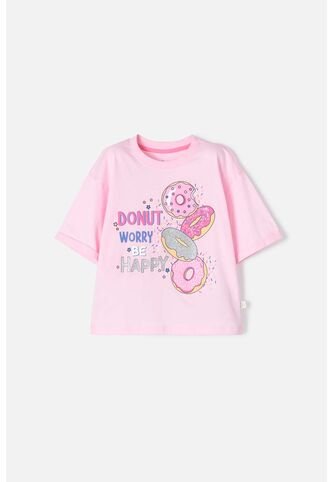 Camiseta De Mic Manga Corta Rosado Para Niña 4 MARCA MIC