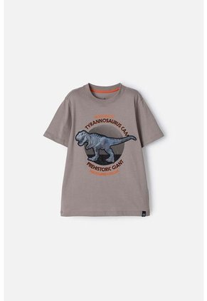 Camiseta De Mic Manga Corta Taupe Para Niño 6