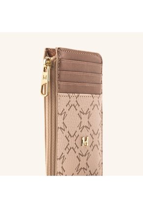 Tarjetero 8 Tarjetas Con Zip Beige Chai Primario Básico