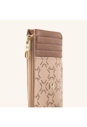 Tarjetero 8 Tarjetas Con Zip Beige Chai Primario Básico
